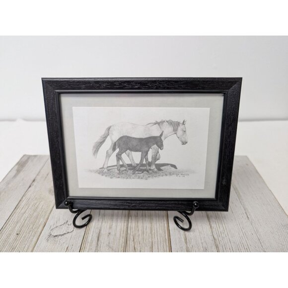 Jane McClure Jane's Prints Horse and Donkey Best Friends Framed Print - Picture 1 of 3